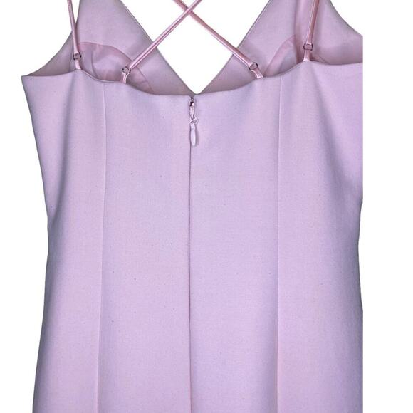 Cinq a Sept Melby Twist Front Pink Midi Dress Front Slit Sleeveless V-Neckline - Picture 7 of 7